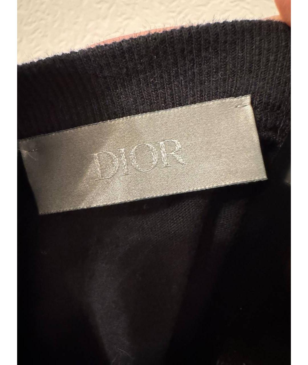 CHRISTIAN DIOR Черная хлопковая футболка, фото 3