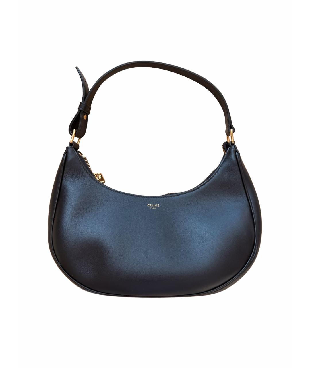 CELINE Черная кожаная сумка с короткими ручками, фото 1