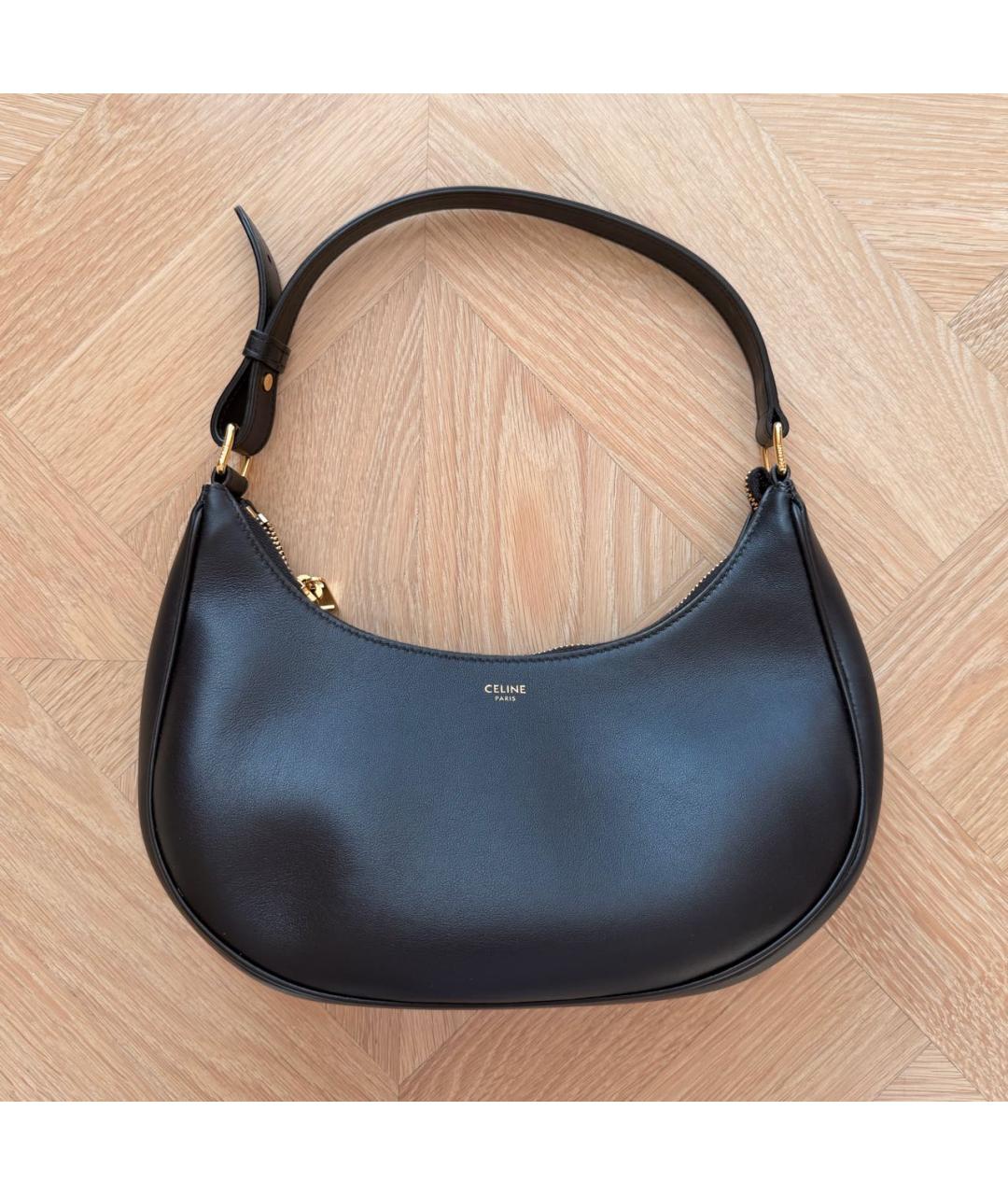CELINE Черная кожаная сумка с короткими ручками, фото 9