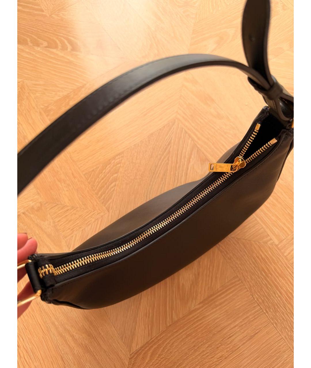 CELINE Черная кожаная сумка с короткими ручками, фото 7