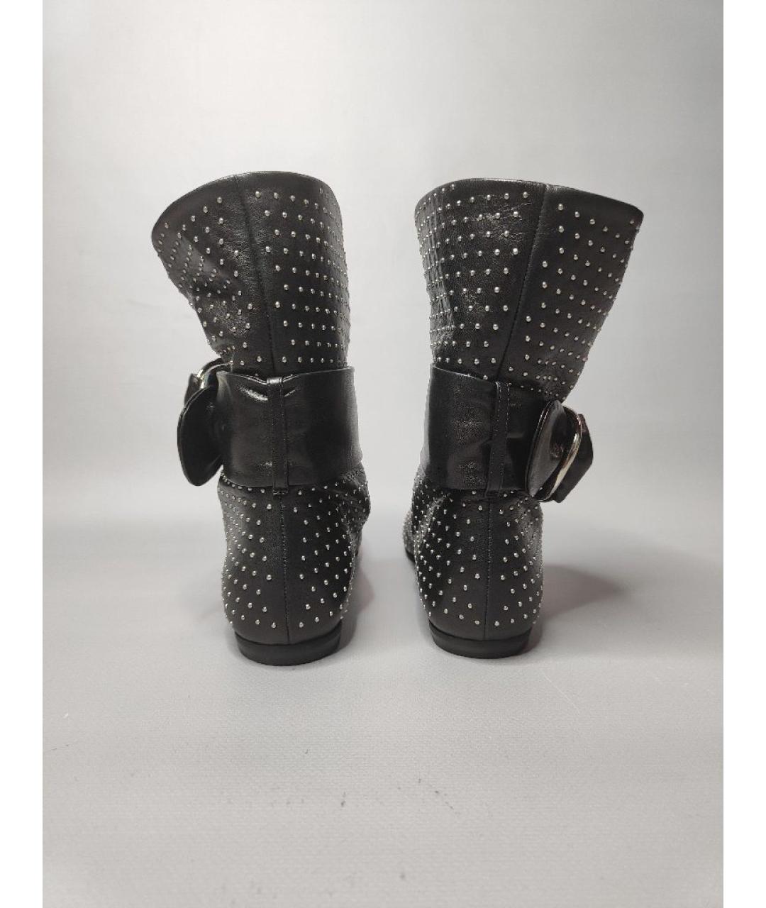 GIUSEPPE ZANOTTI DESIGN Черные кожаные полусапоги, фото 4