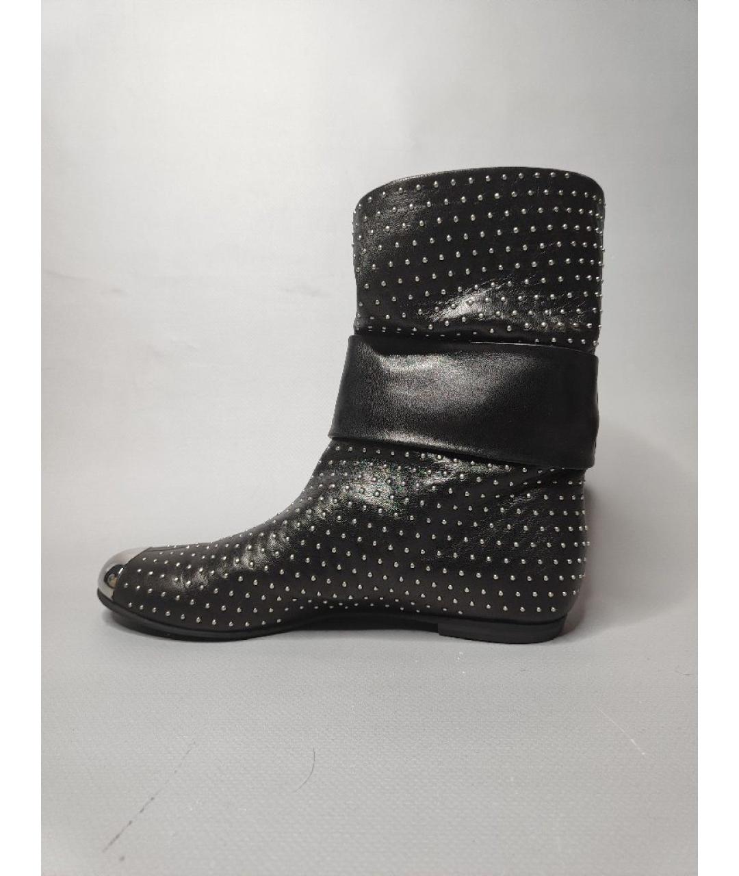GIUSEPPE ZANOTTI DESIGN Черные кожаные полусапоги, фото 5