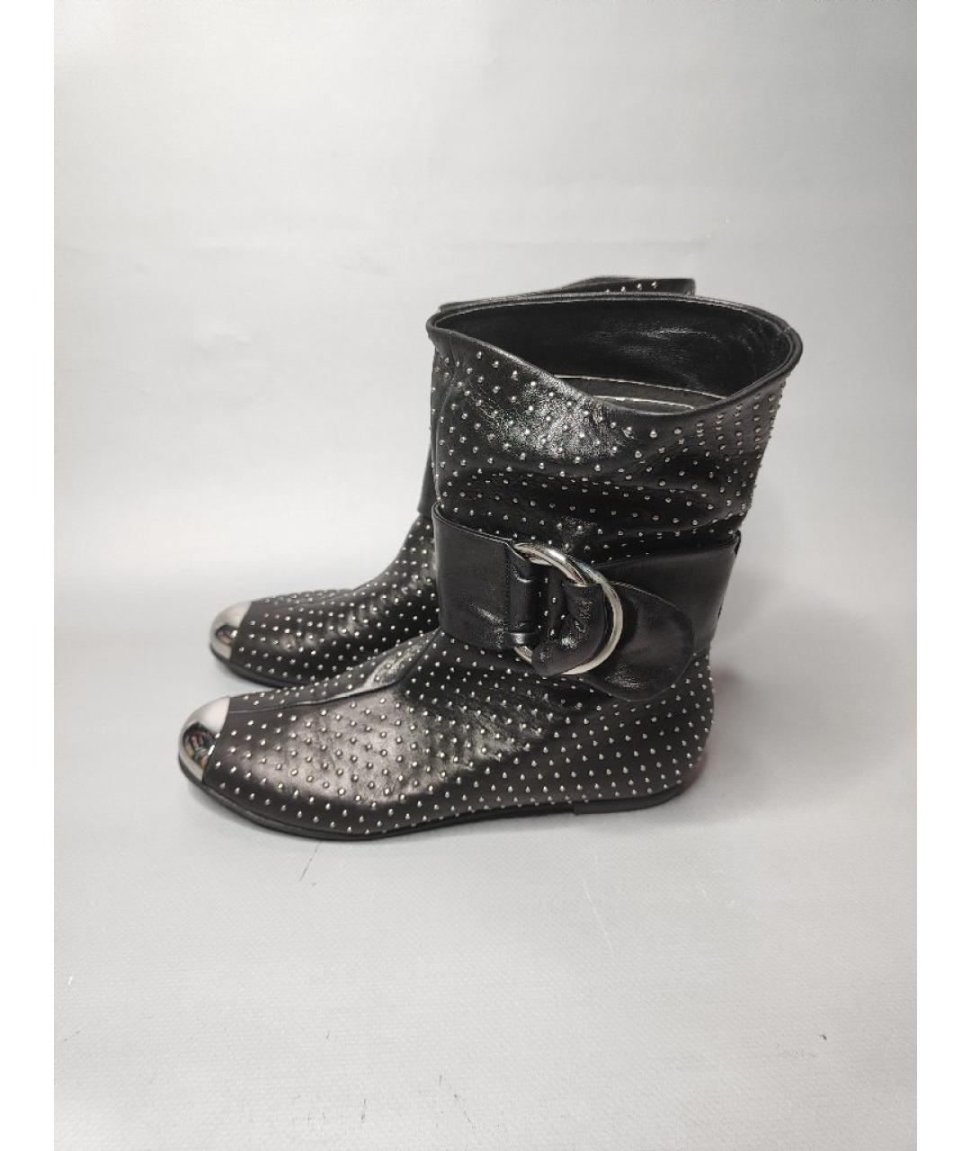 GIUSEPPE ZANOTTI DESIGN Черные кожаные полусапоги, фото 9
