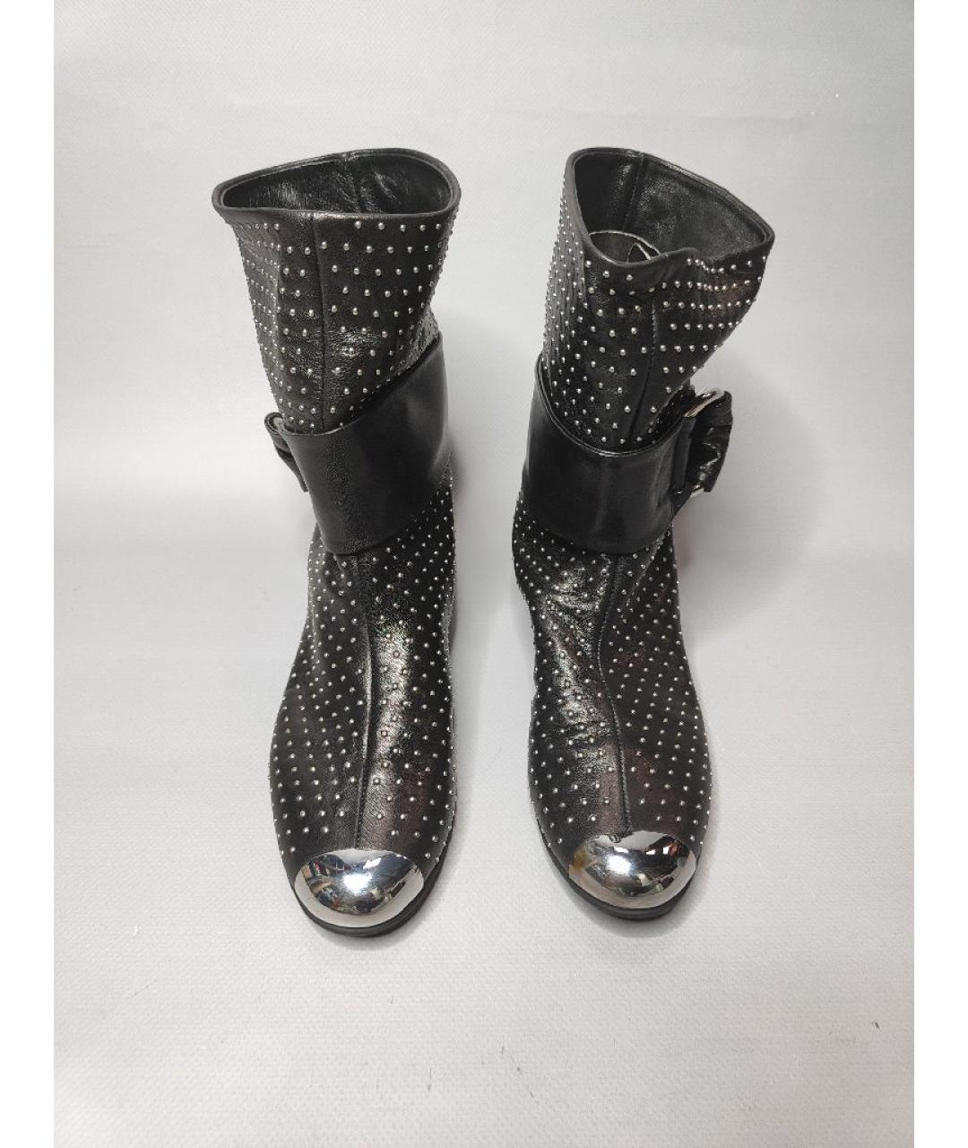 GIUSEPPE ZANOTTI DESIGN Черные кожаные полусапоги, фото 3