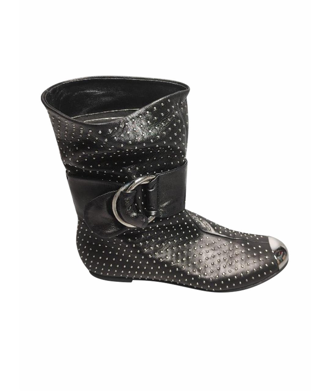 GIUSEPPE ZANOTTI DESIGN Черные кожаные полусапоги, фото 1