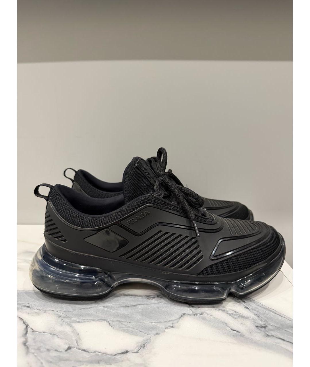 PRADA Черные резиновые низкие кроссовки / кеды, фото 5