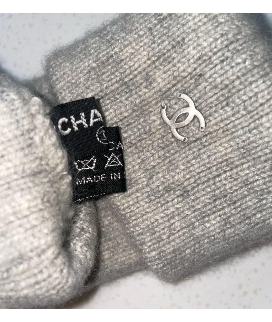 CHANEL Серые кашемировые перчатки, фото 3