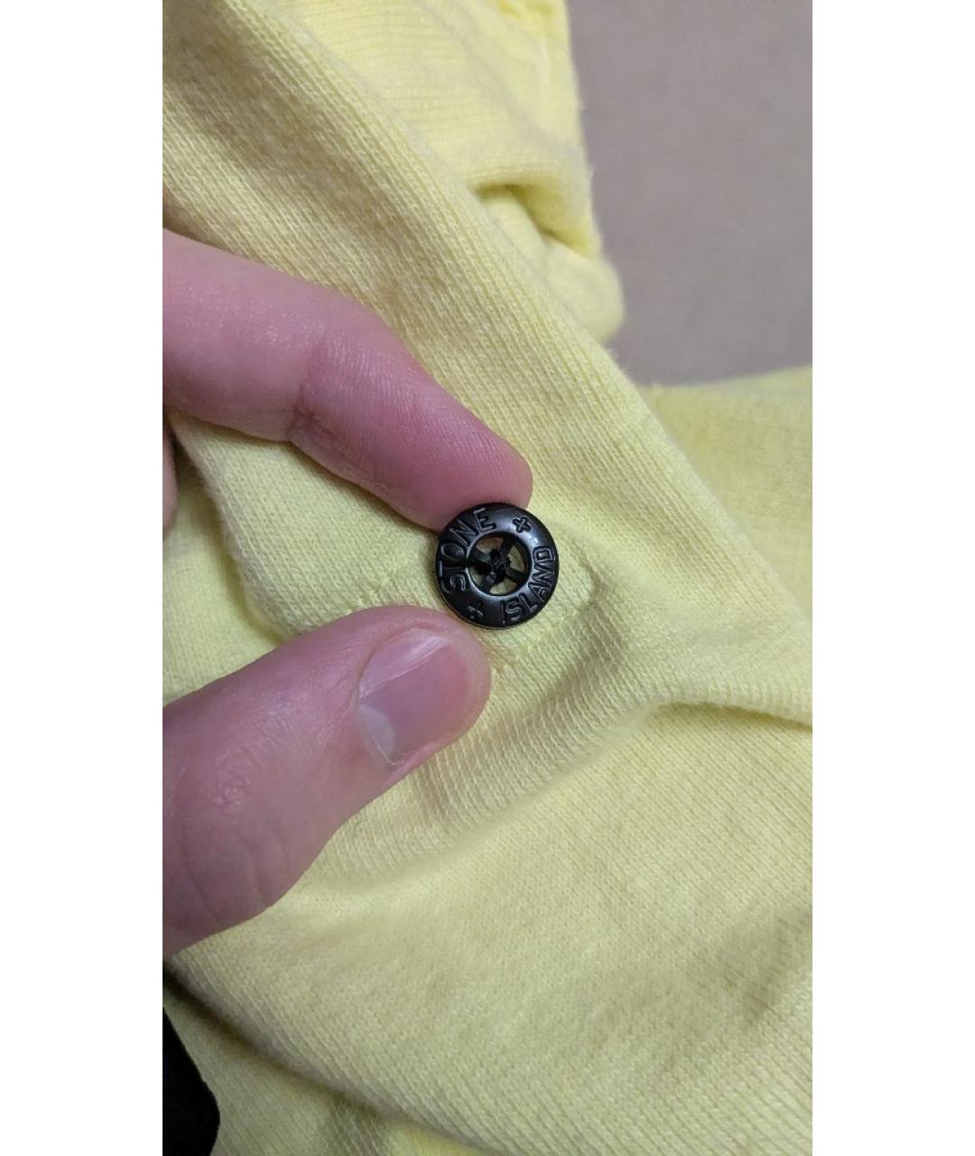 STONE ISLAND Желтые хлопковые повседневные брюки, фото 4