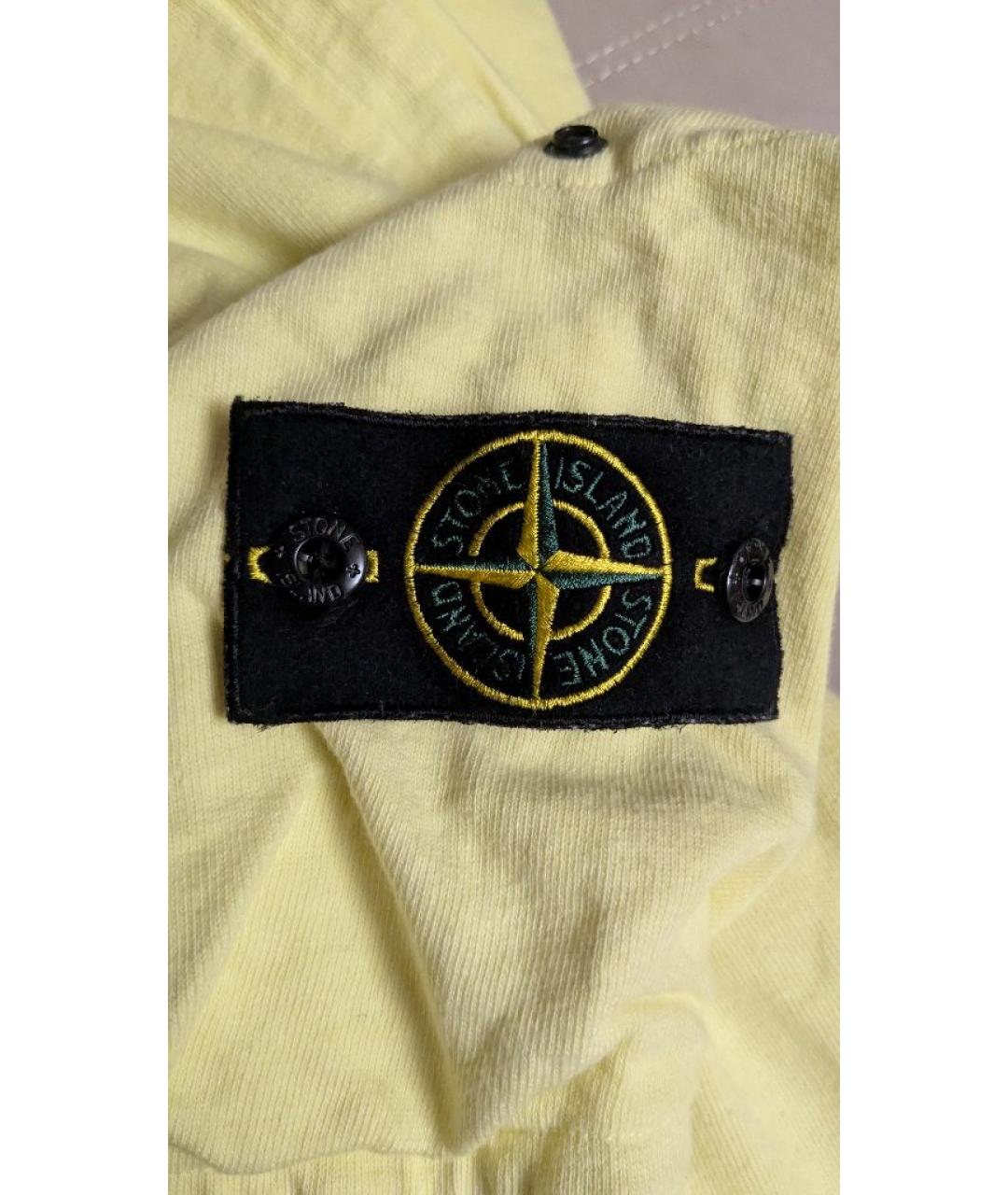 STONE ISLAND Желтые хлопковые повседневные брюки, фото 7