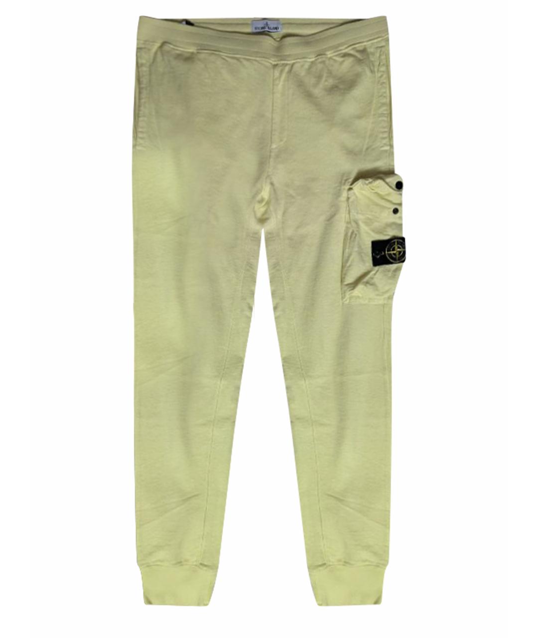 STONE ISLAND Желтые хлопковые повседневные брюки, фото 1
