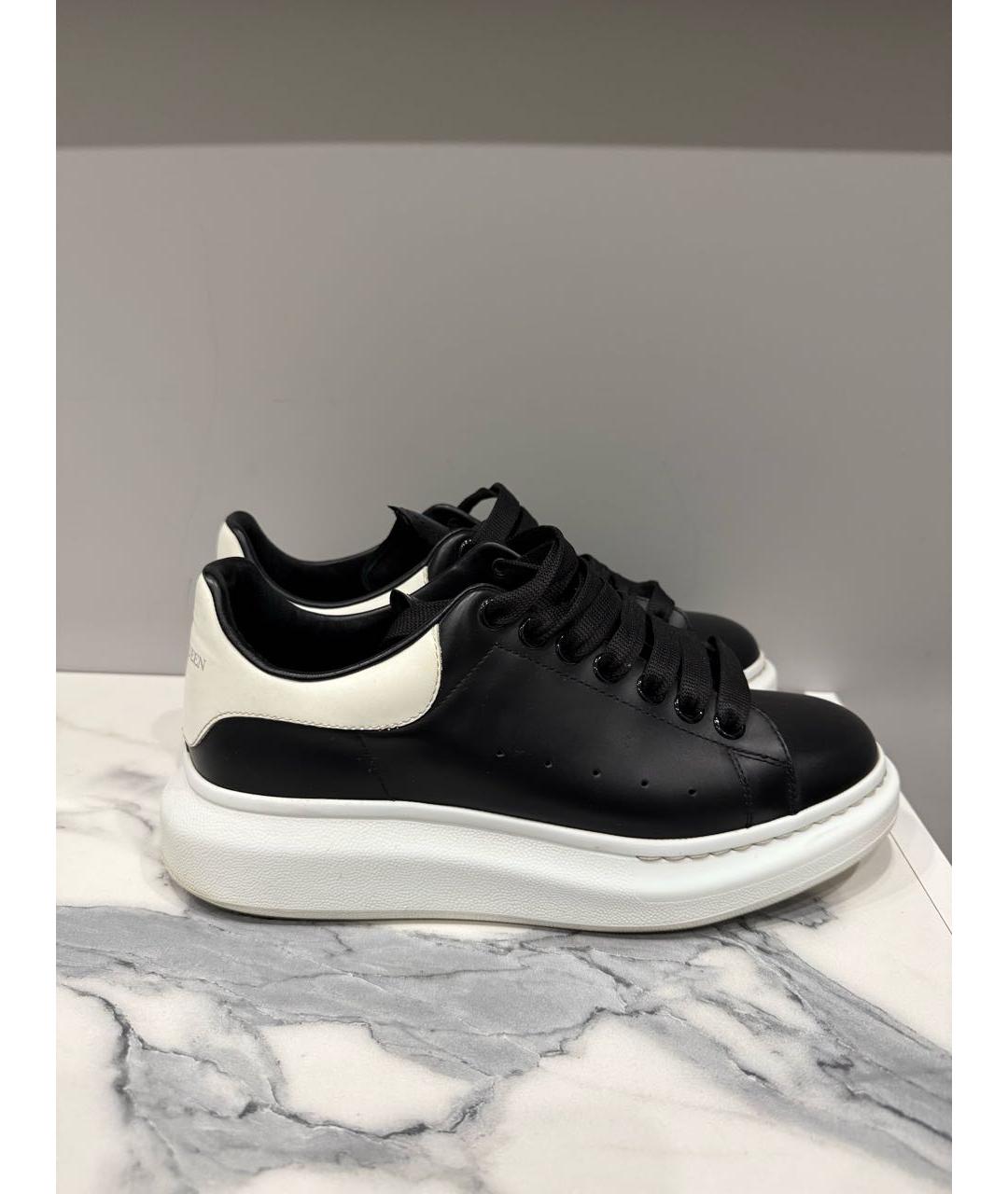 ALEXANDER MCQUEEN Черные кожаные низкие кроссовки / кеды, фото 5