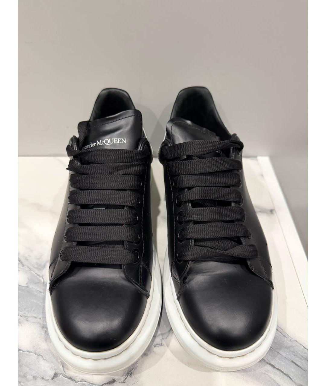 ALEXANDER MCQUEEN Черные кожаные низкие кроссовки / кеды, фото 2