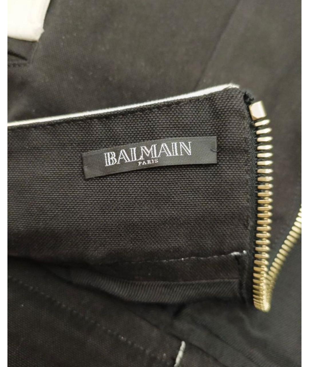 BALMAIN Черная хлопковая юбка мини, фото 4