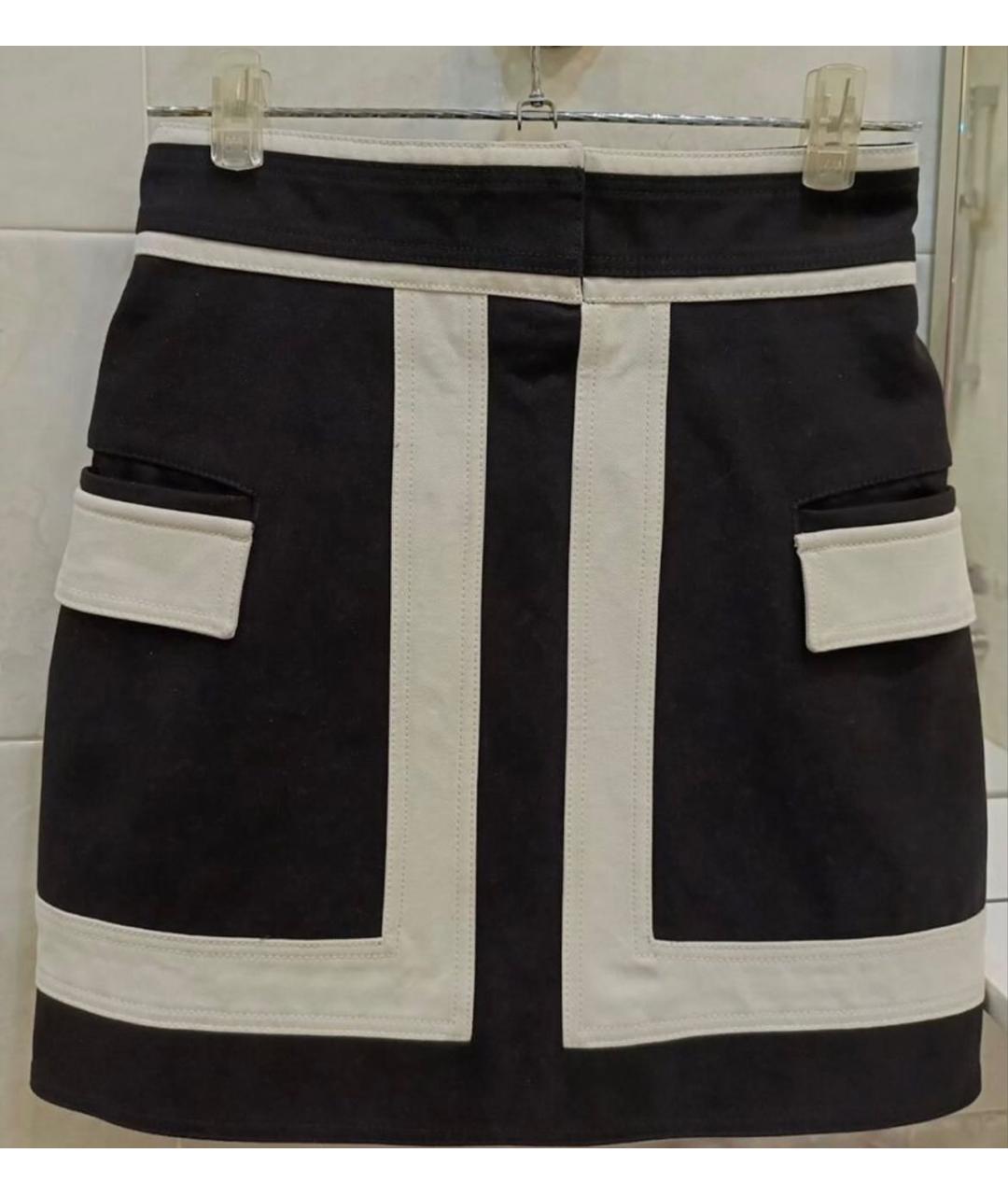 BALMAIN Черная хлопковая юбка мини, фото 2