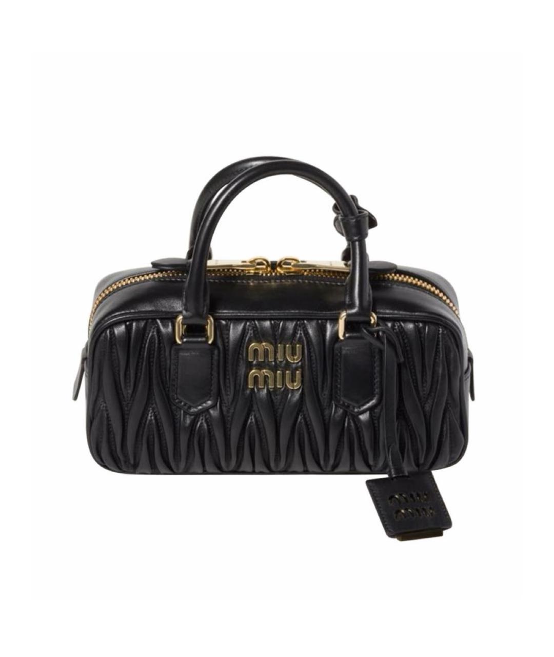 MIU MIU Черная кожаная сумка с короткими ручками, фото 7
