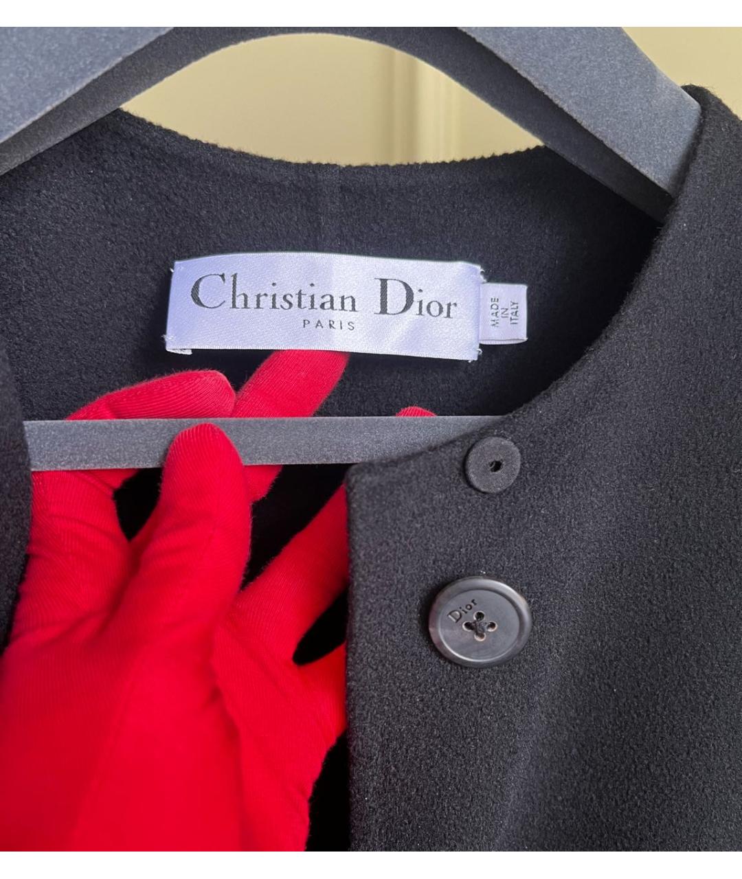 CHRISTIAN DIOR Черное кашемировое пальто, фото 7