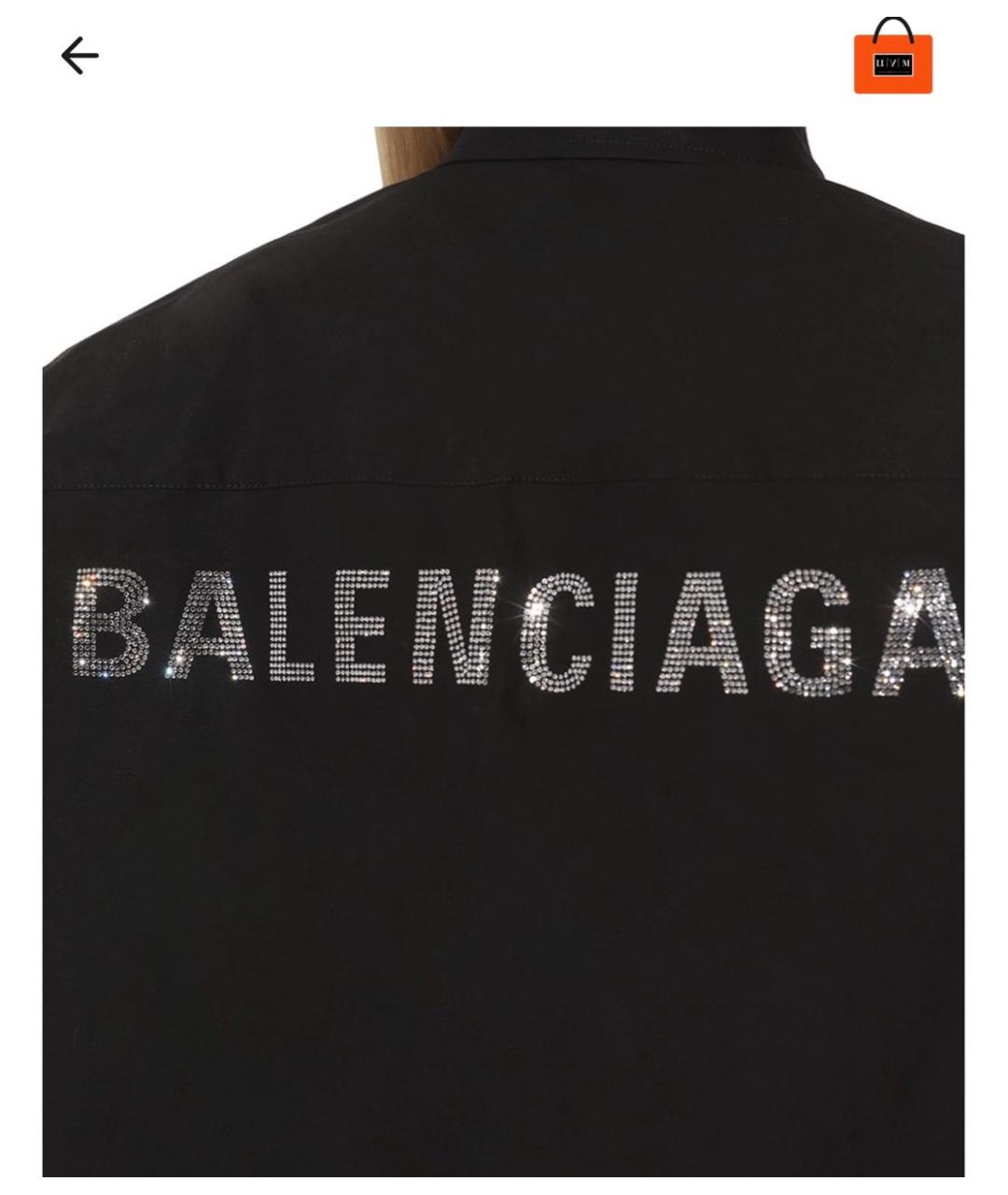 BALENCIAGA Черная хлопковая рубашка, фото 4