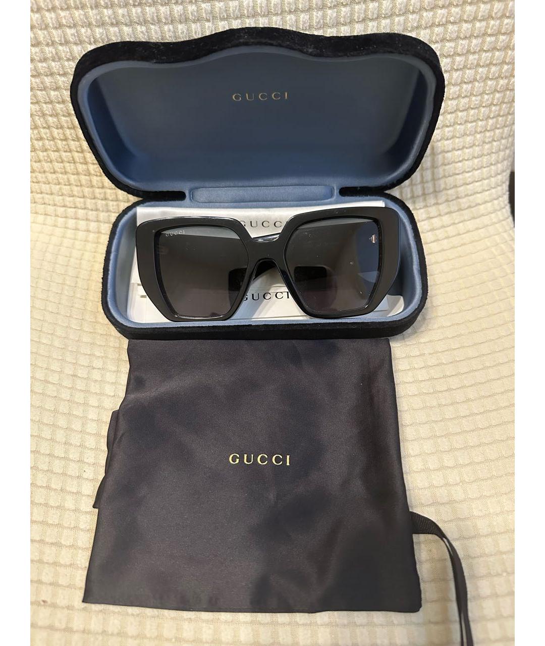 GUCCI Черные пластиковые солнцезащитные очки, фото 4