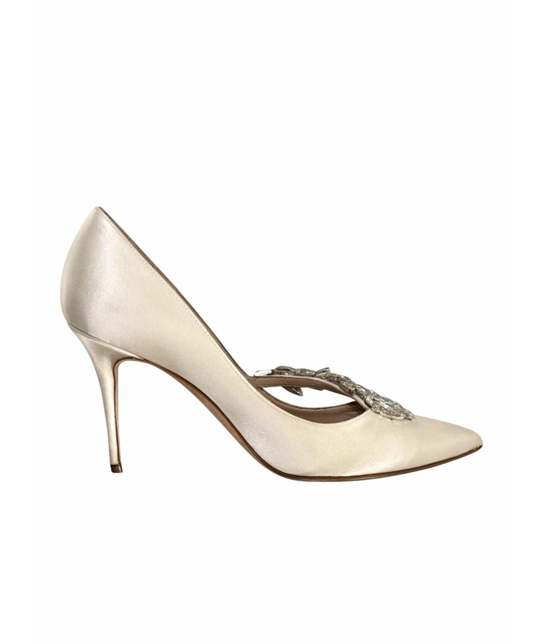 MANOLO BLAHNIK Белые свадебные туфли на высоком каблуке, фото 1
