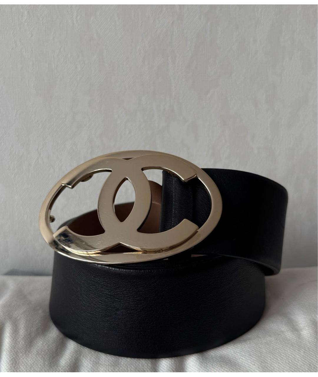 CHANEL Черный кожаный ремень, фото 8