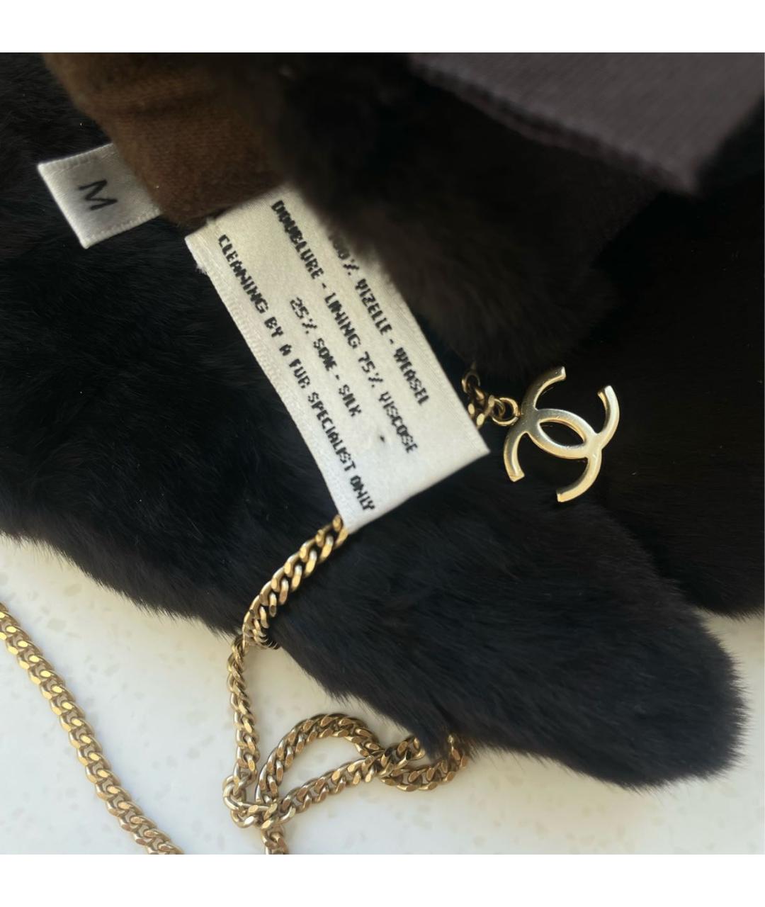 CHANEL Коричневые варежки, фото 3