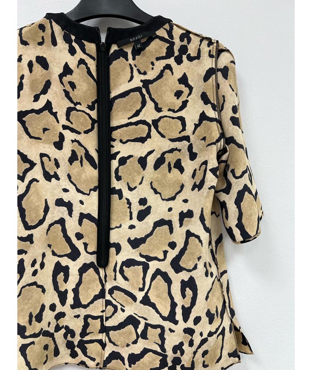 GUCCI Бежевая шелковая блузы, фото 3