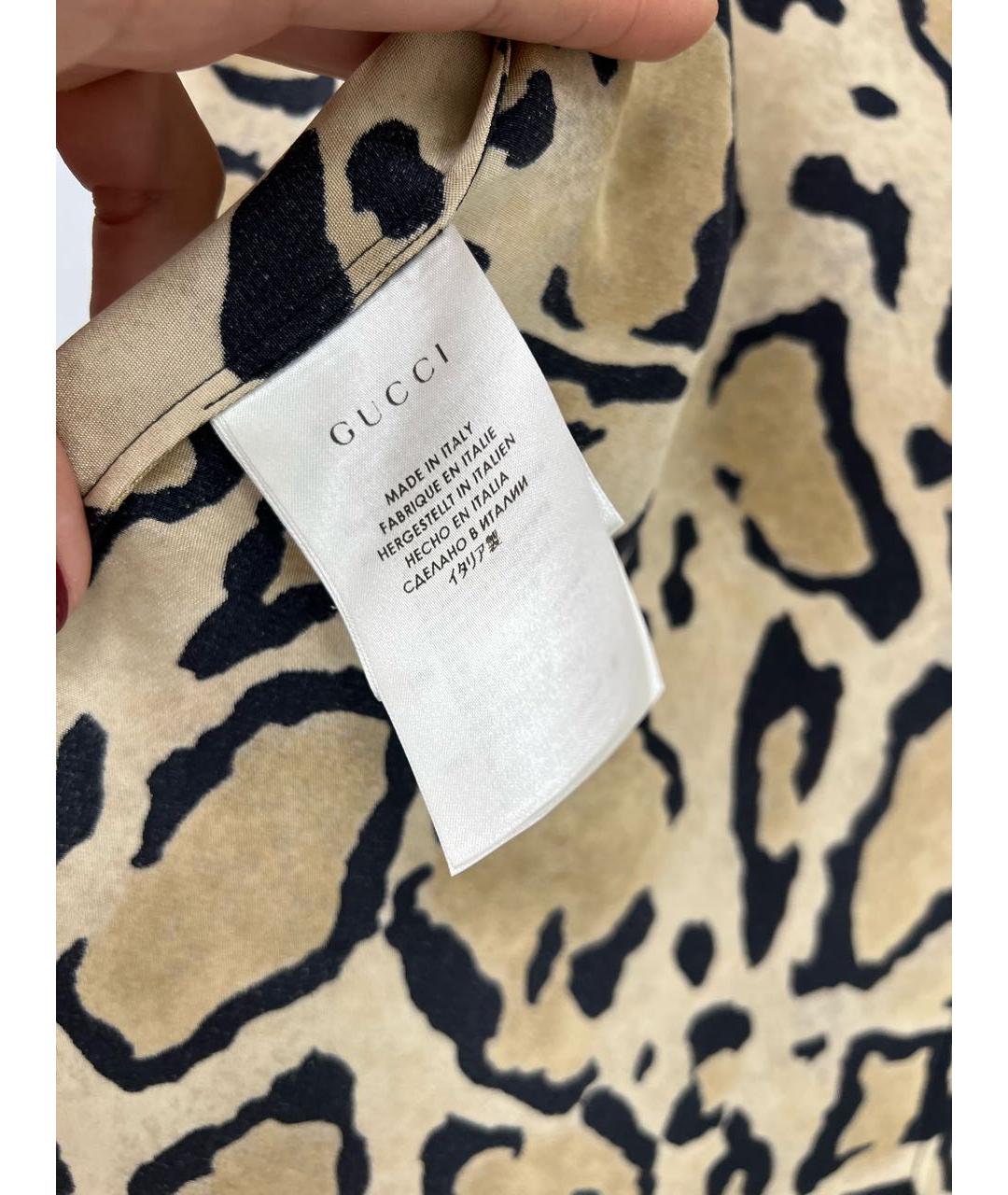 GUCCI Бежевая шелковая блузы, фото 5
