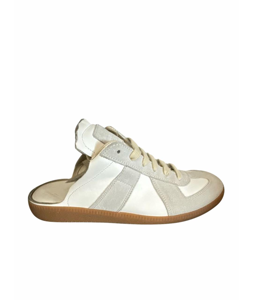 MM6 MAISON MARGIELA Белые кожаные кеды, фото 1