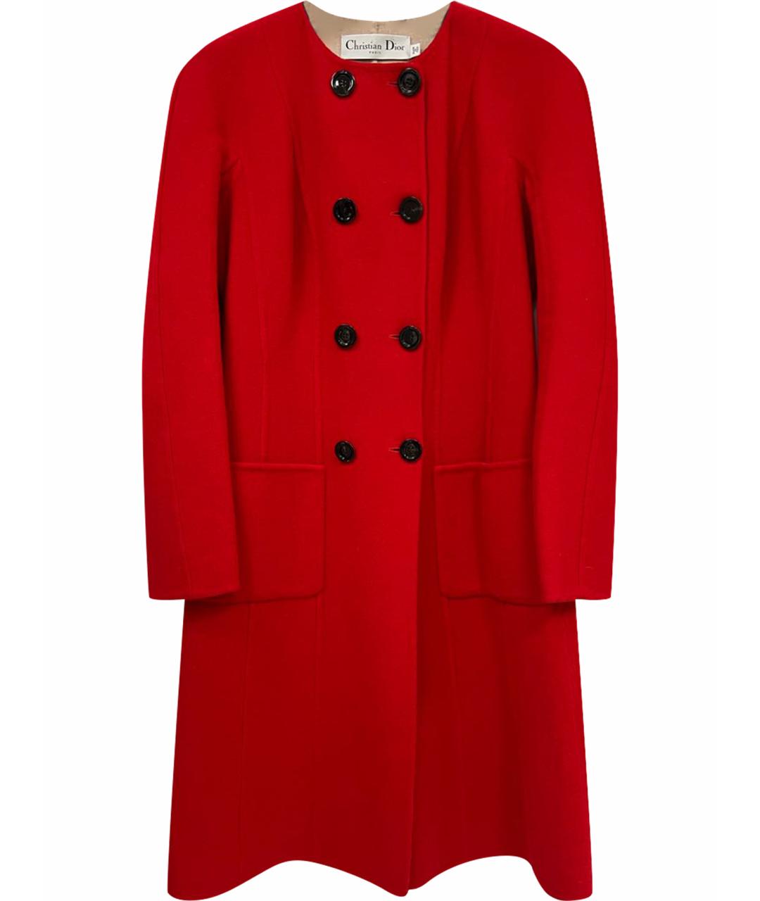 CHRISTIAN DIOR Красное шерстяное пальто, фото 1