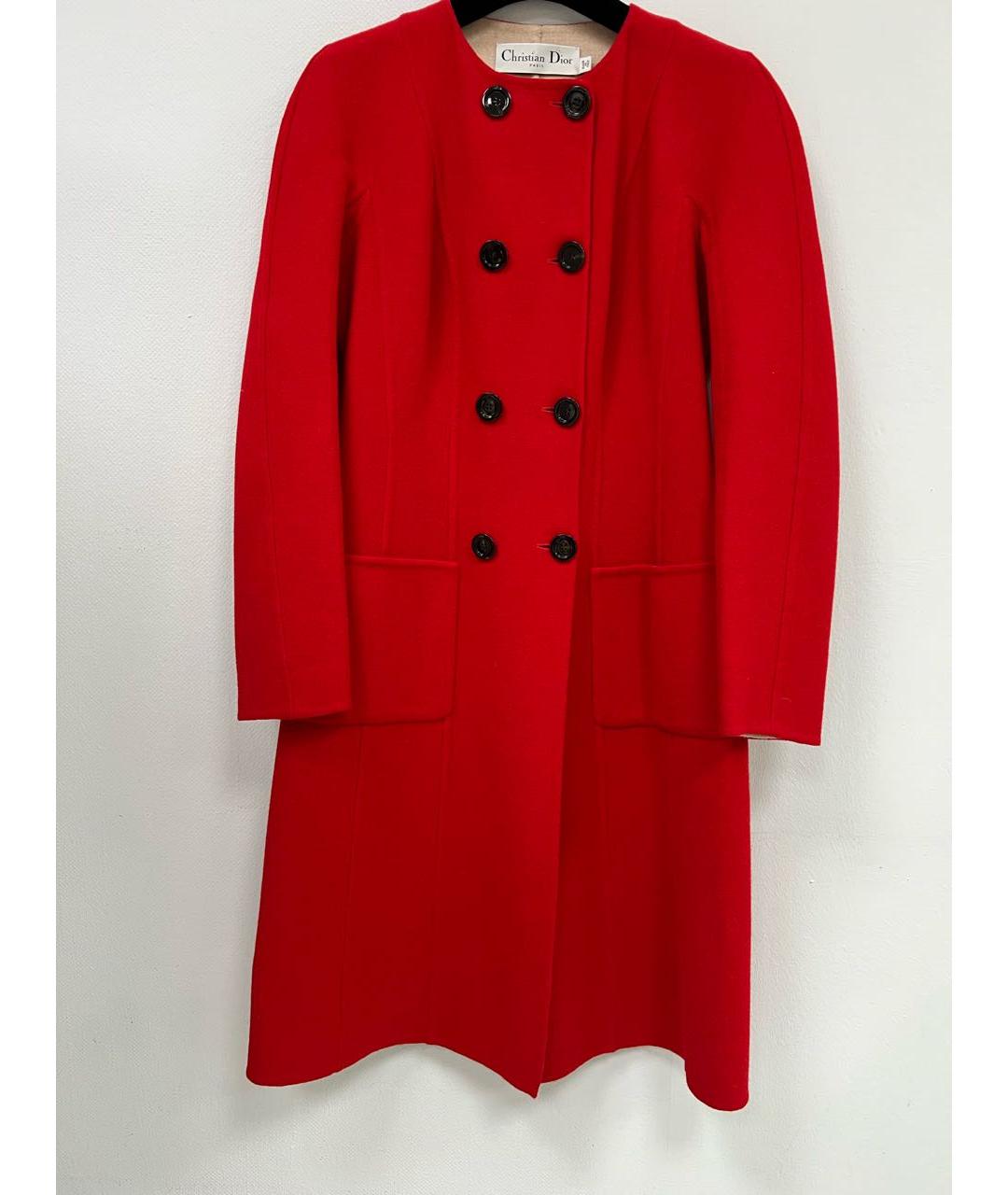 CHRISTIAN DIOR Красное шерстяное пальто, фото 6