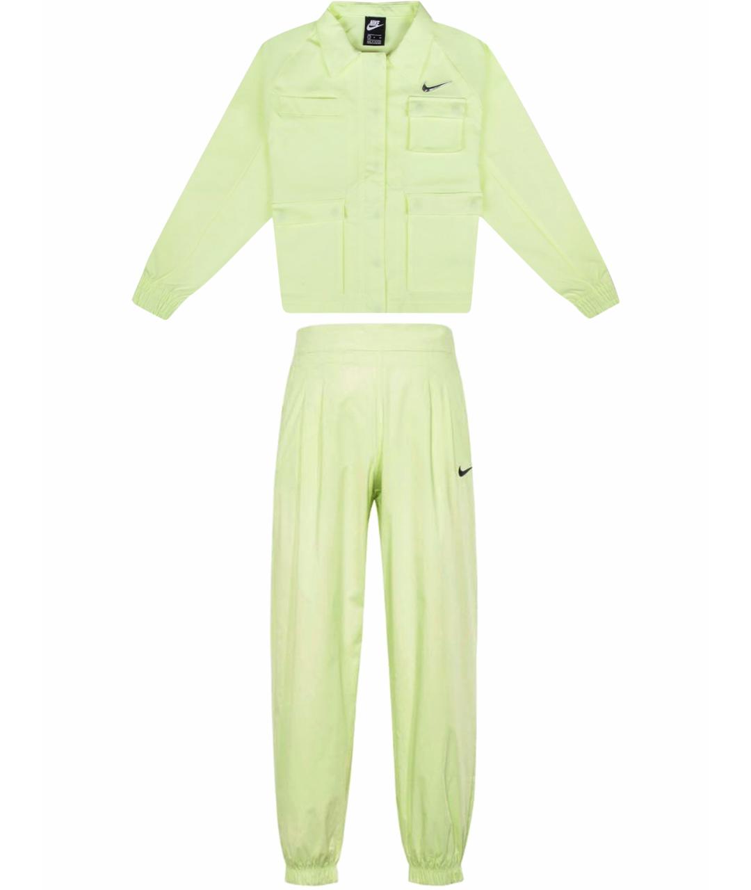 NIKE Зеленый хлопковый костюм с брюками, фото 1