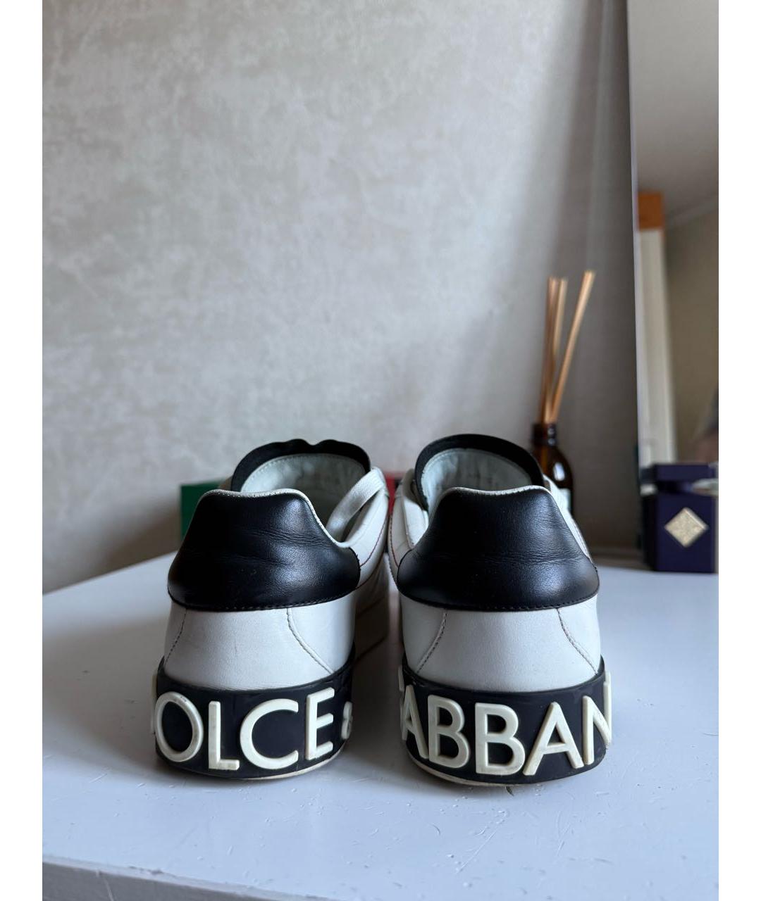 DOLCE&GABBANA Черные кожаные низкие кроссовки / кеды, фото 3