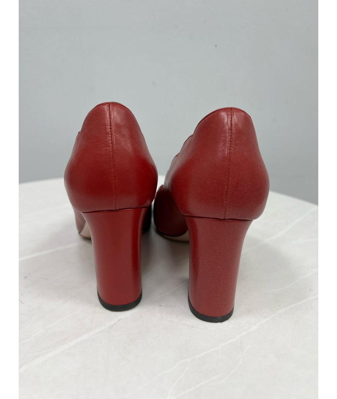 GUCCI Красные кожаные туфли, фото 2