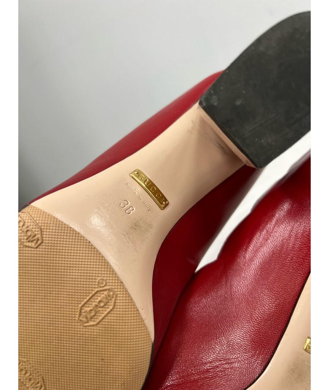 GUCCI Красные кожаные туфли, фото 6