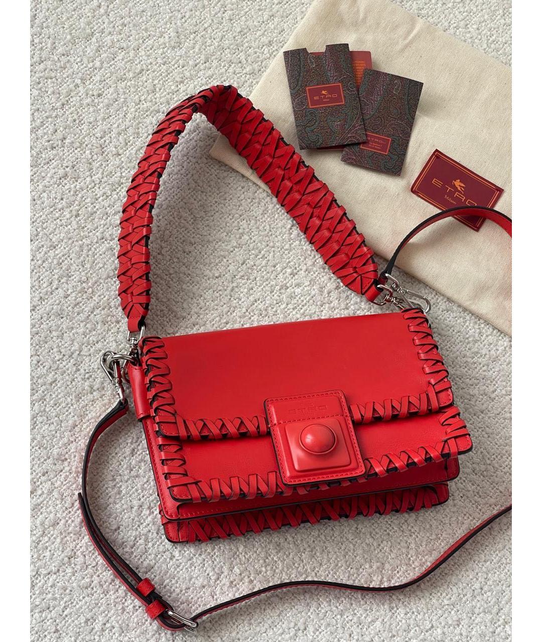 ETRO Красная кожаная сумка тоут, фото 3