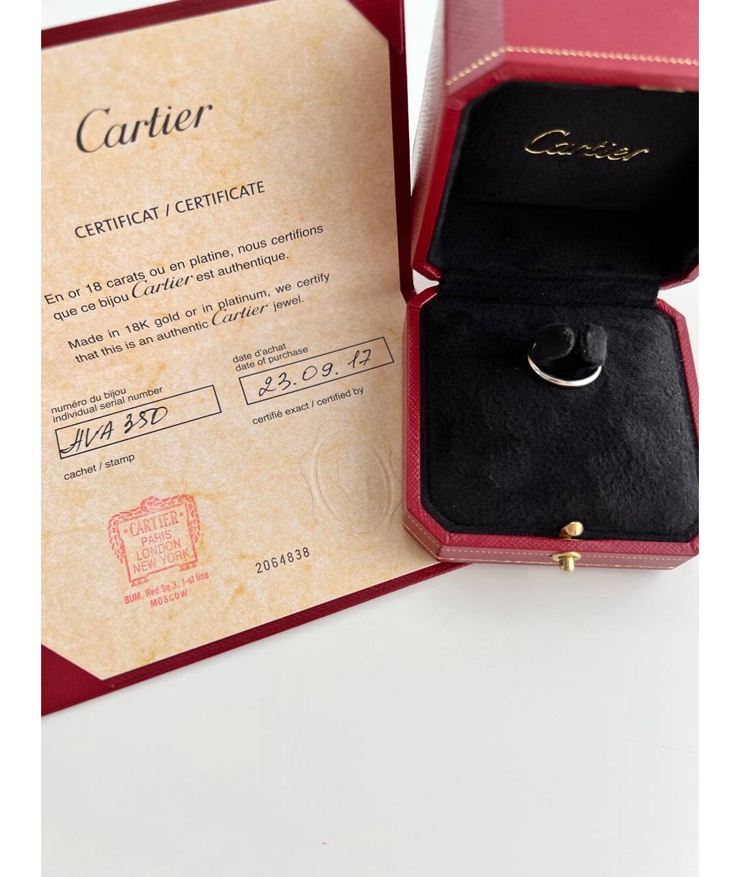 CARTIER Серебряное платиновое кольцо, фото 4