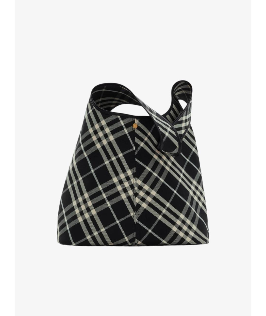 BURBERRY Черная тканевая сумка тоут, фото 3