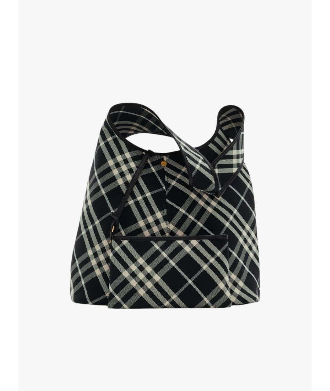 BURBERRY Черная тканевая сумка тоут, фото 2