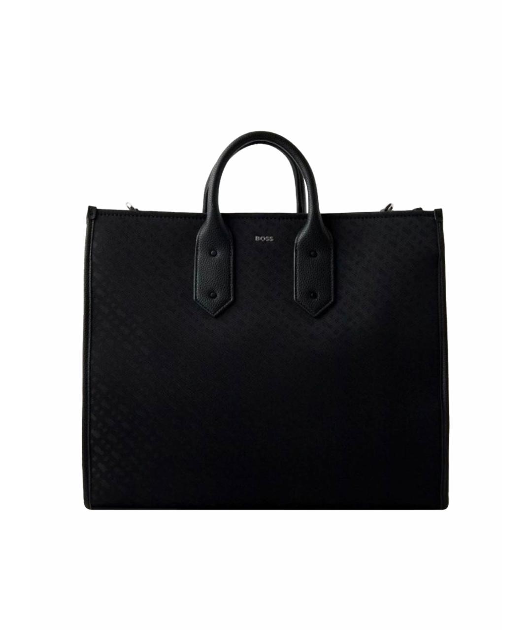 HUGO BOSS Черная тканевая сумка тоут, фото 1
