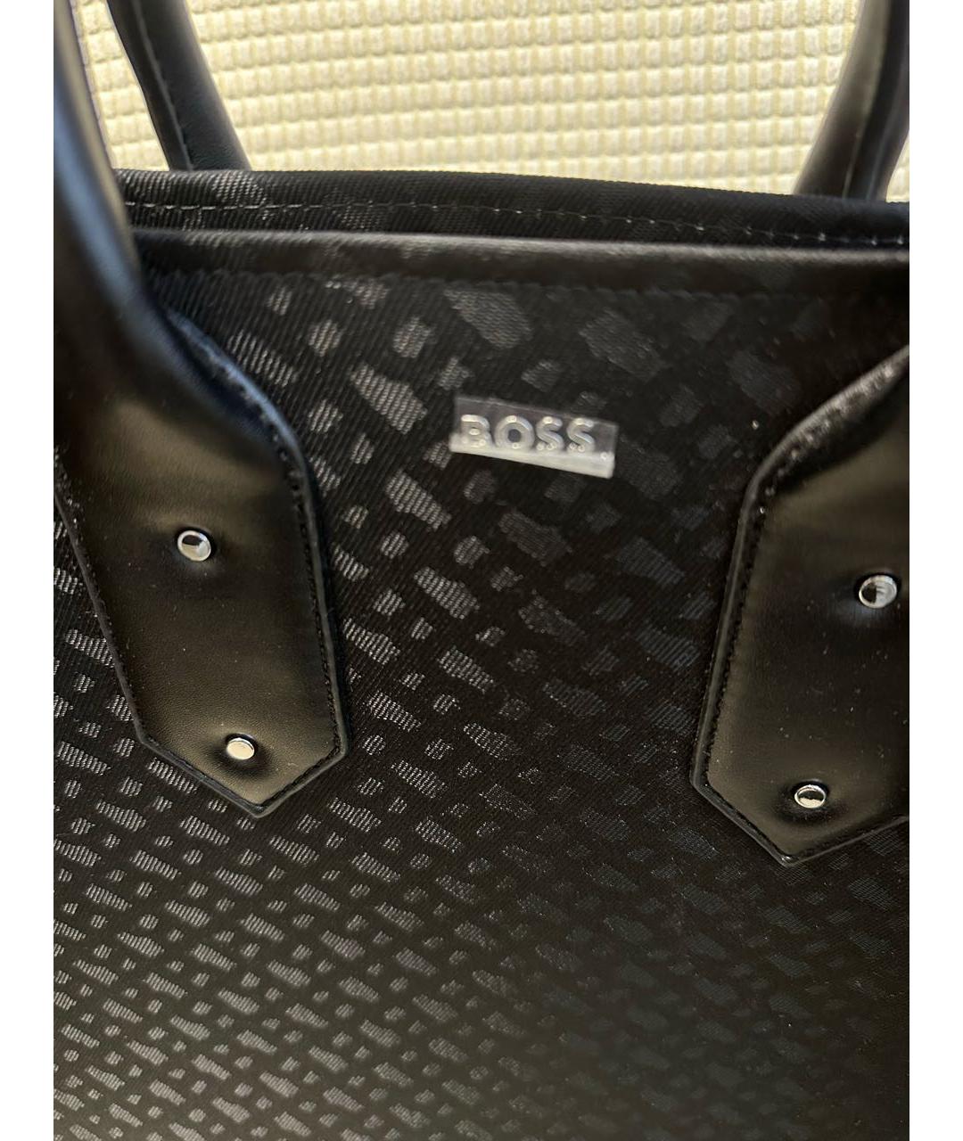 HUGO BOSS Черная тканевая сумка тоут, фото 5