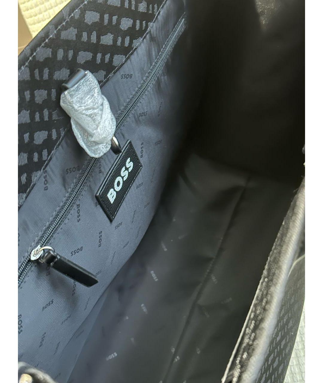 HUGO BOSS Черная тканевая сумка тоут, фото 4