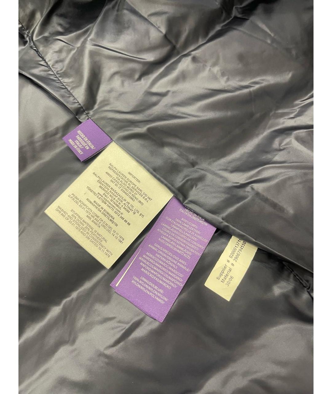 RALPH LAUREN PURPLE LABEL Черный кожаный пуховик, фото 3