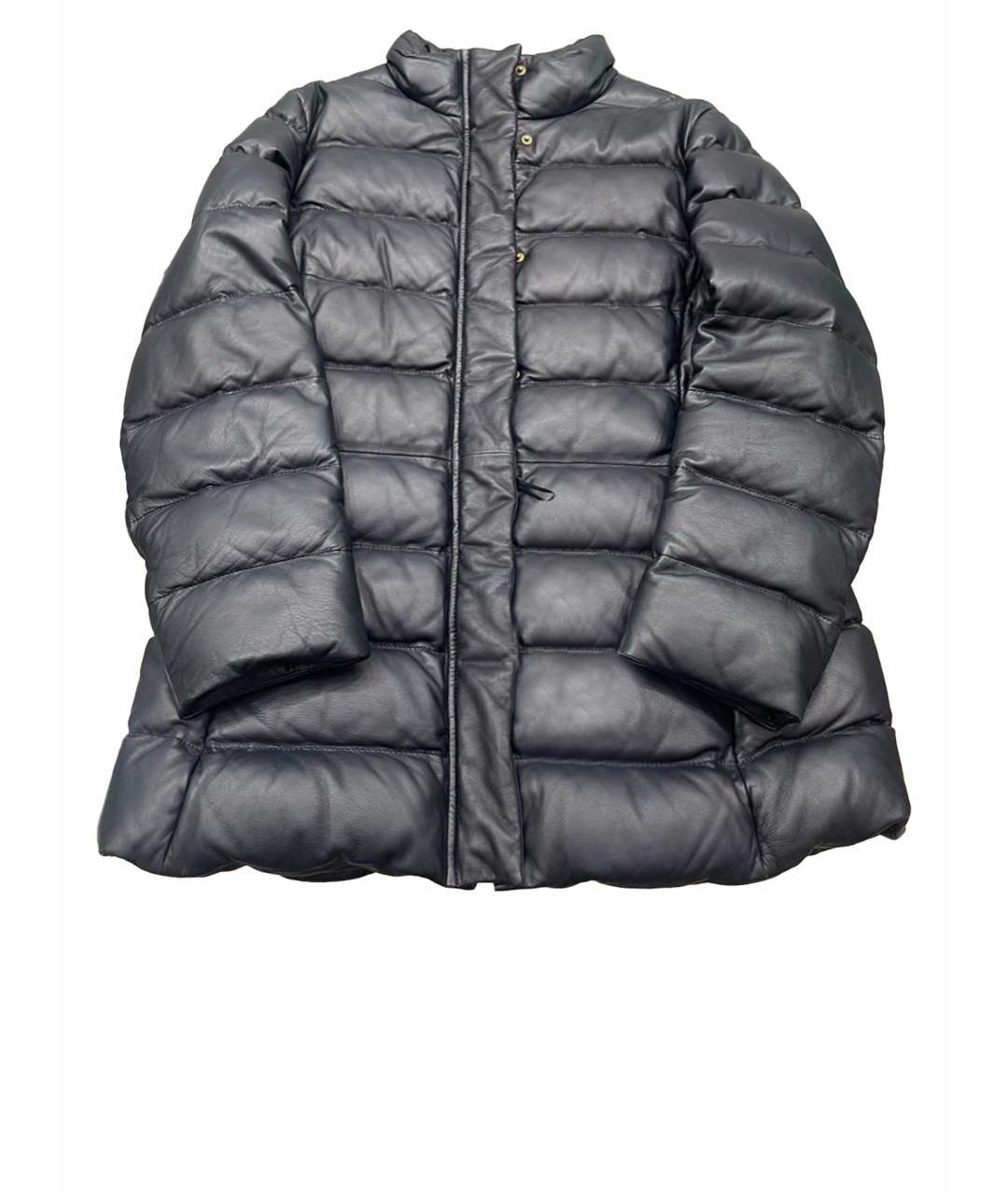 RALPH LAUREN PURPLE LABEL Черный кожаный пуховик, фото 1