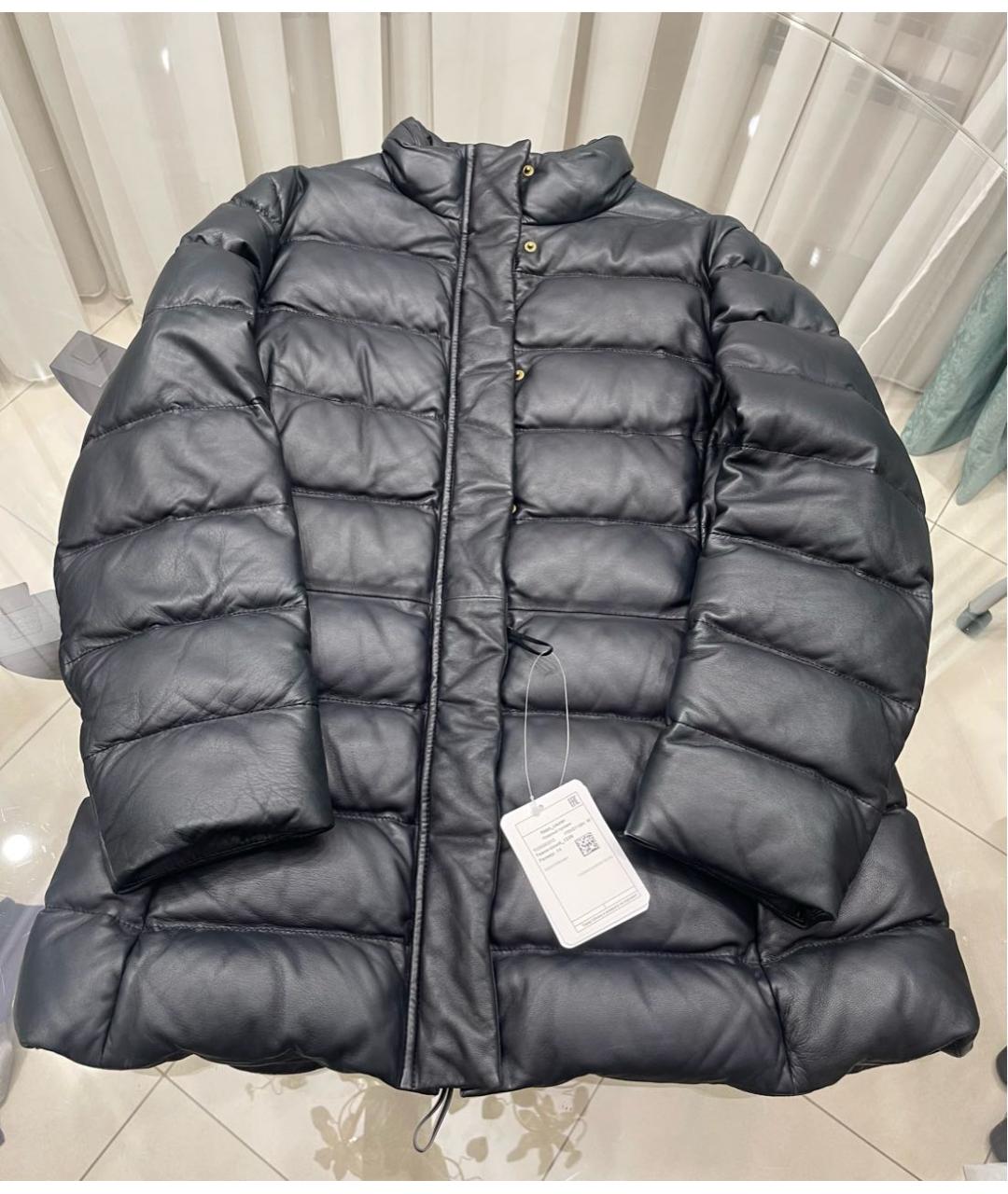 RALPH LAUREN PURPLE LABEL Черный кожаный пуховик, фото 6