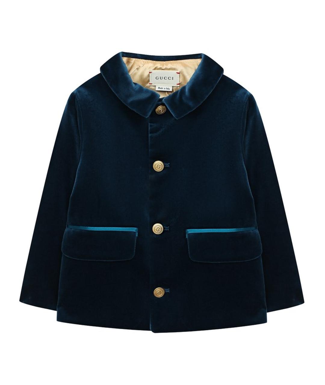 GUCCI KIDS Бирюзовый бархатный жакет / жилет, фото 1