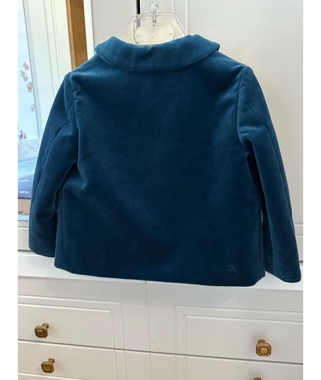GUCCI KIDS Бирюзовый бархатный жакет / жилет, фото 4