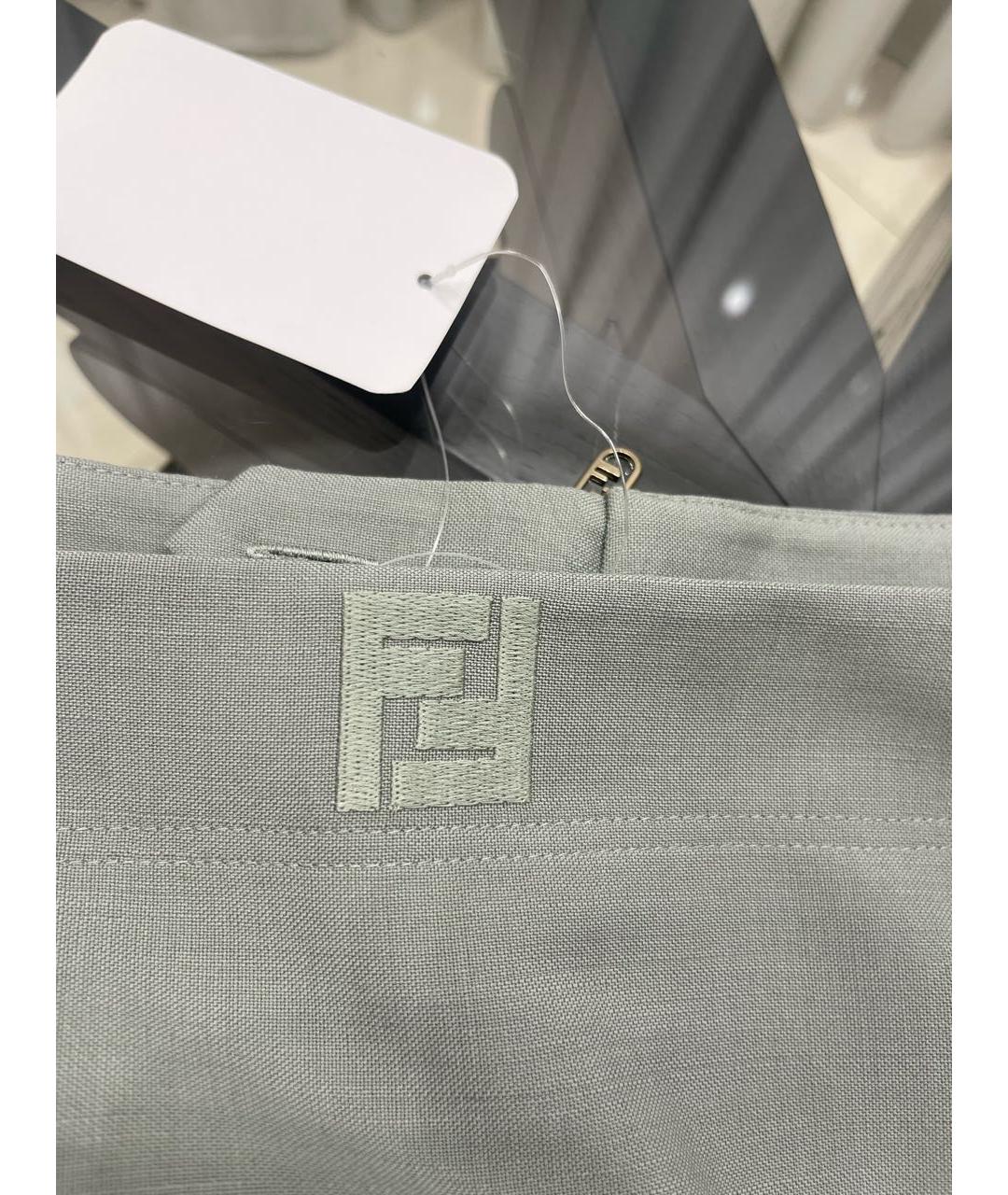 FENDI Серая шерстяная юбка миди, фото 6
