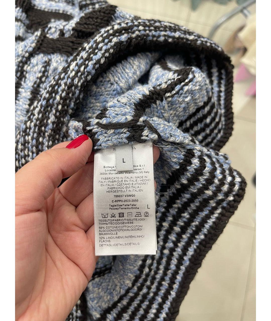 BOTTEGA VENETA Голубой хлопковый джемпер / свитер, фото 5