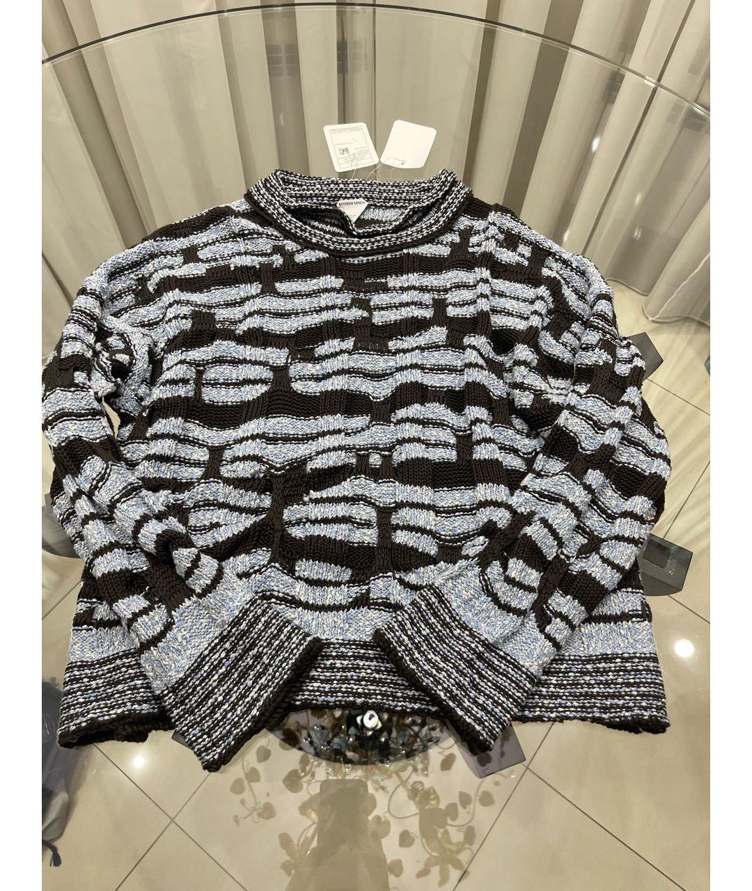 BOTTEGA VENETA Голубой хлопковый джемпер / свитер, фото 2
