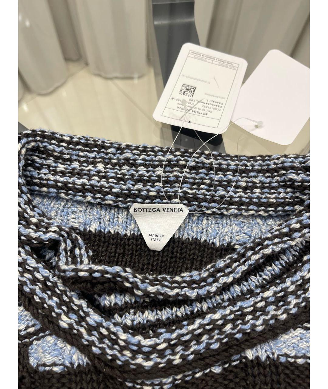 BOTTEGA VENETA Голубой хлопковый джемпер / свитер, фото 4